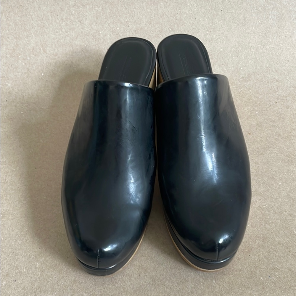 Black Leather Slip-On Shoes